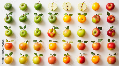 Assorted Fresh Apples and Oranges Array - A Cornucopia of Vitamins