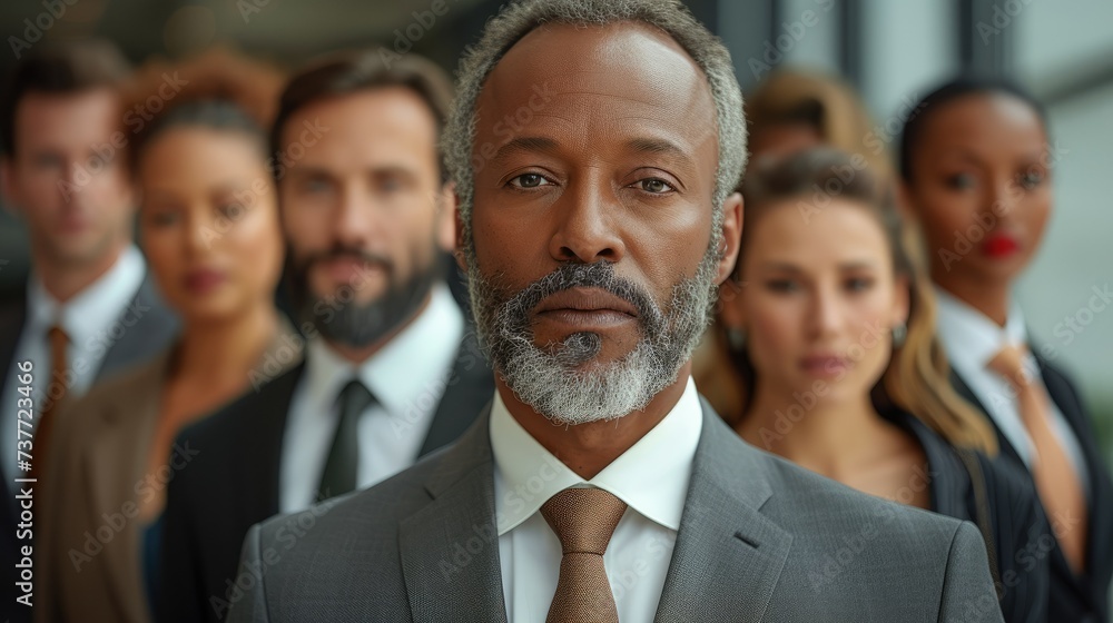 Culturally and generationally diverse group of business people. Generative AI. Culturally and generationally diverse group of business people. Generative AI.