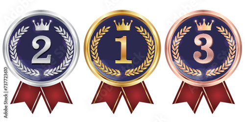 メダル　リボン　金　円　アイコン