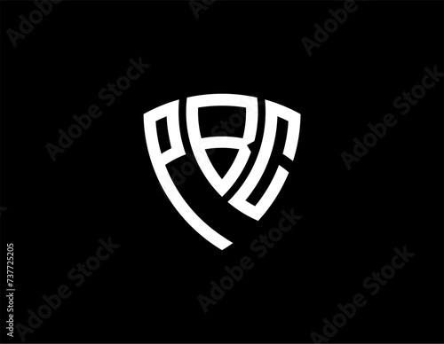 PBC creative letter shield logo design vector icon illustration
