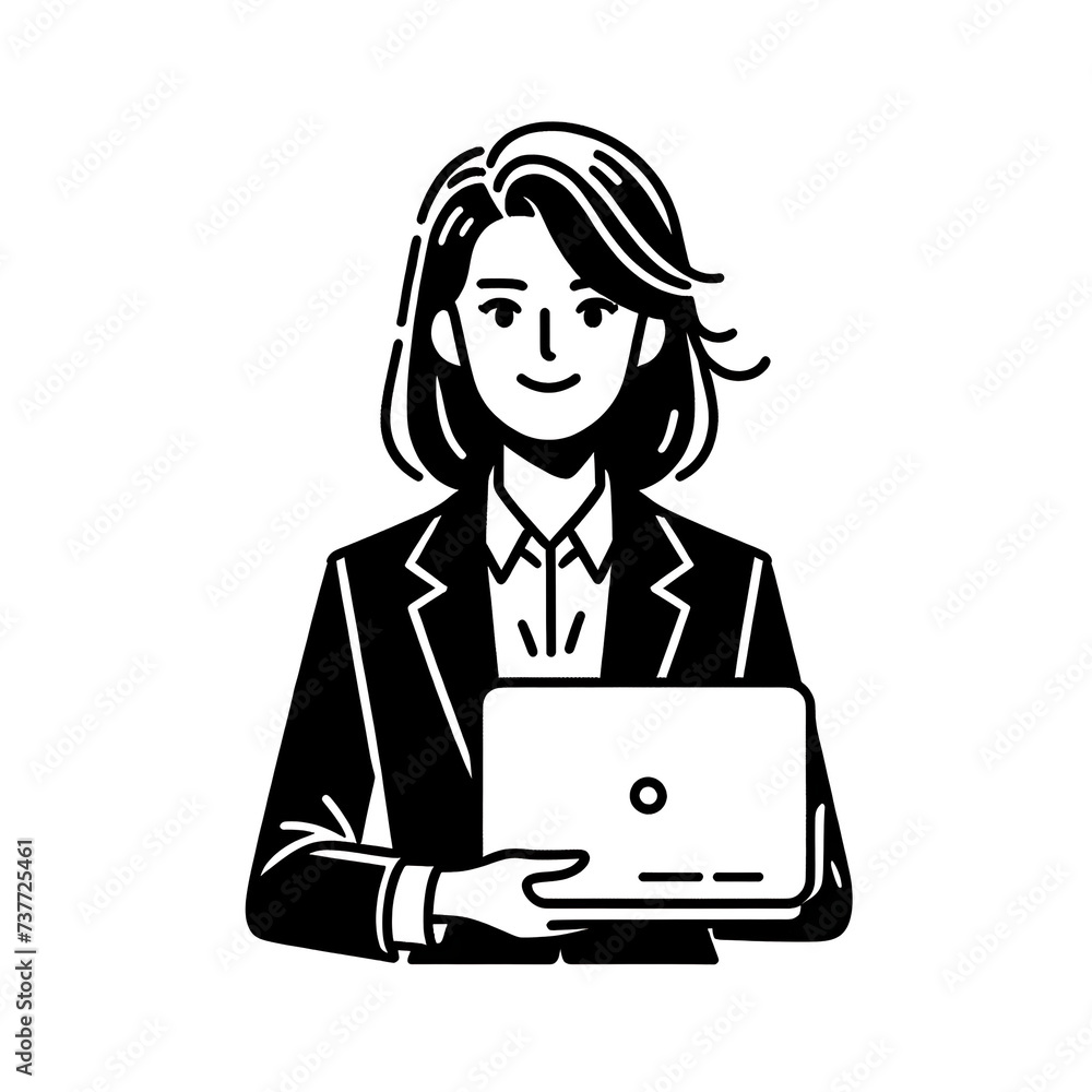パソコンで仕事をする女性 パソコンで仕事をする女性