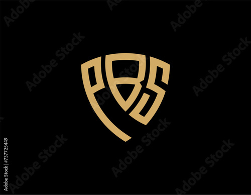 PBS creative letter shield logo design vector icon illustration photo