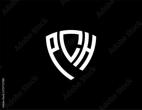 PCH creative letter shield logo design vector icon illustration photo
