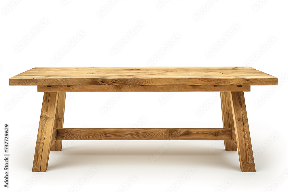 Classic solid wood dining table isolated on a white background with space for text, ideal for furniture catalogs and interior design concepts Classic solid wood dining table isolated on a white background with space for text, ideal for furniture catalogs and interior design concepts
