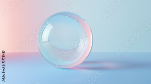 Translucent Sphere on Gradient Backdrop: A Study in 3D Glass and Light Interplay © Artbotics