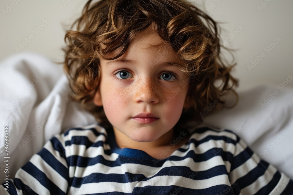 Portrait of a cute little boy with freckles on his face Portrait of a cute little boy with freckles on his face