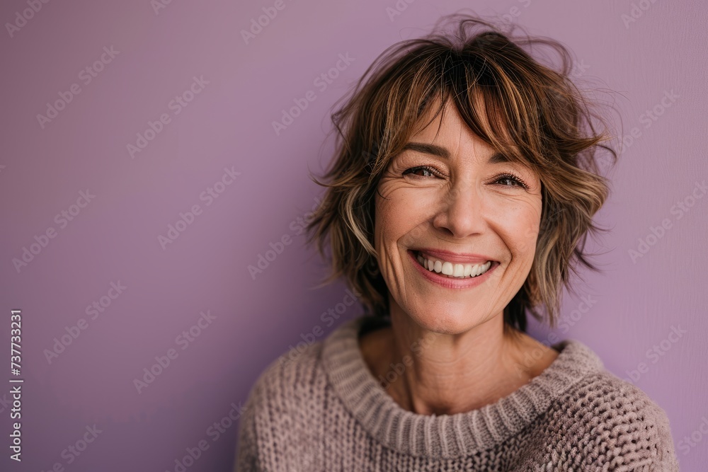 Portrait of a beautiful middle aged woman smiling at the camera. Portrait of a beautiful middle aged woman smiling at the camera.