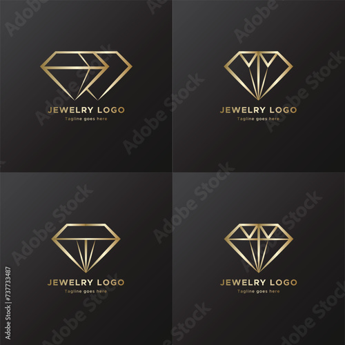 luxury jewelry gradient logo collection