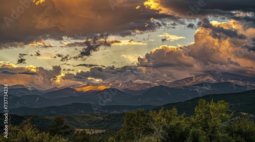 First light breaks over the mountains a new days