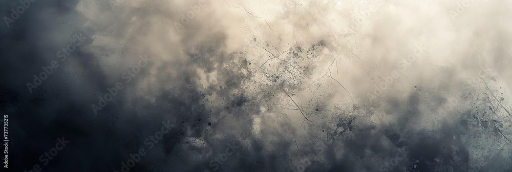 Abstract textured background with a grayscale cloudy smoke pattern and distressed elements, with ample copy space for text overlay - ideal for creative designs or backgrounds