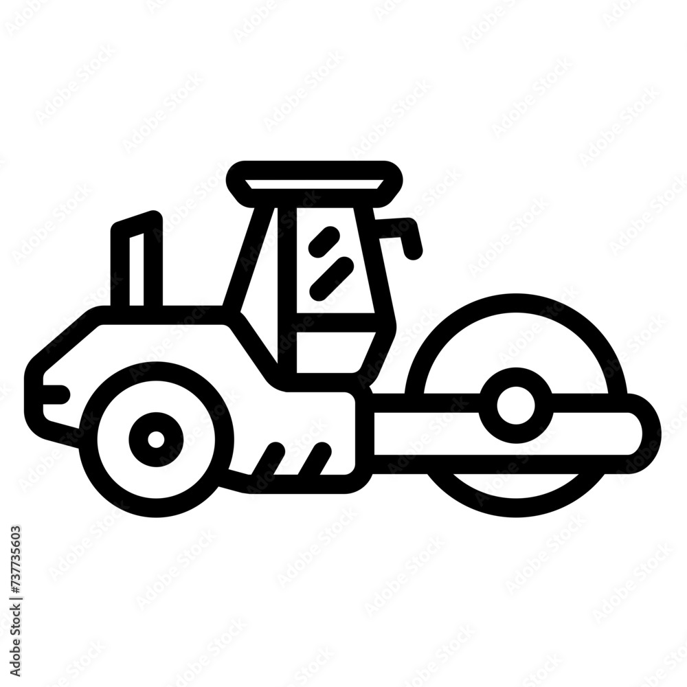Construction Business Theme Road roller icon