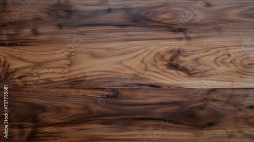 Rich texture of black walnut wood, enhanced by oil finish on twin boards, Ai Generated.