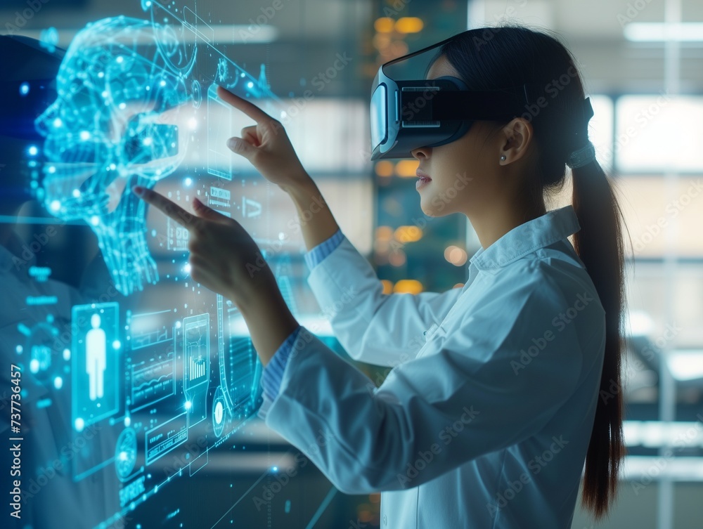 Futuristic concept of digital health and wellness, where technology and healthcare merge. Generative AI Futuristic concept of digital health and wellness, where technology and healthcare merge. Generative AI