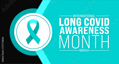 March is International Long COVID Awareness Month background template. Holiday concept. use to background, banner, placard, card, and poster design template with text inscription and standard color.