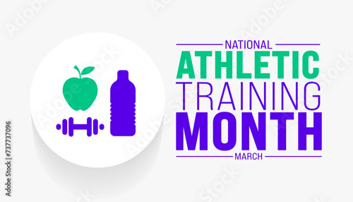 March is National Athletic Training Month background template. Holiday concept. use to background, banner, placard, card, and poster design template with text inscription and standard color. vector