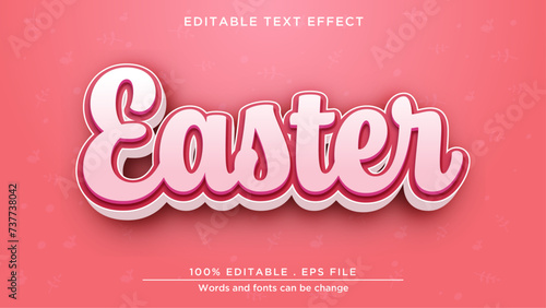 Easter season vector background design. Happy easter greeting text with 3d editable text. Vector illustration.