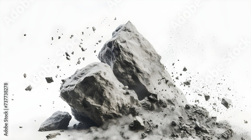 Floating White Rock Texture: Abstract Earthy Powder Splash photo