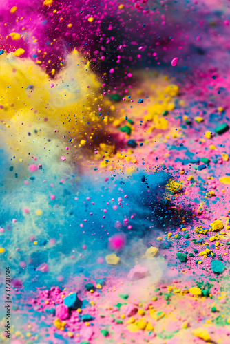 Splash of colors. Concept of Holi festival in India. 