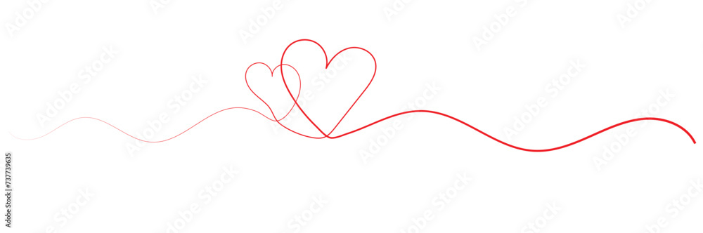 Hand drawn heart line art banner background transparent isolated Hand drawn heart line art banner background transparent isolated