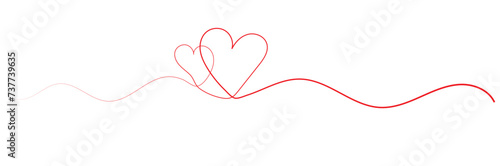 Hand drawn heart line art banner background transparent isolated
