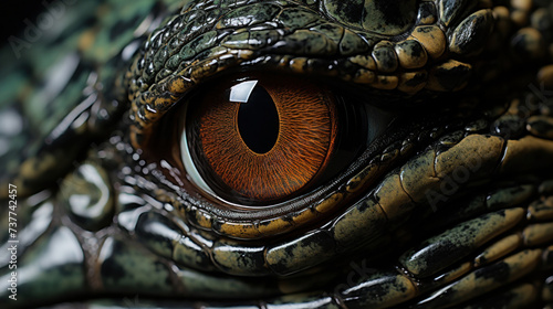 Close up of crocodile animals eyes. © tong2530