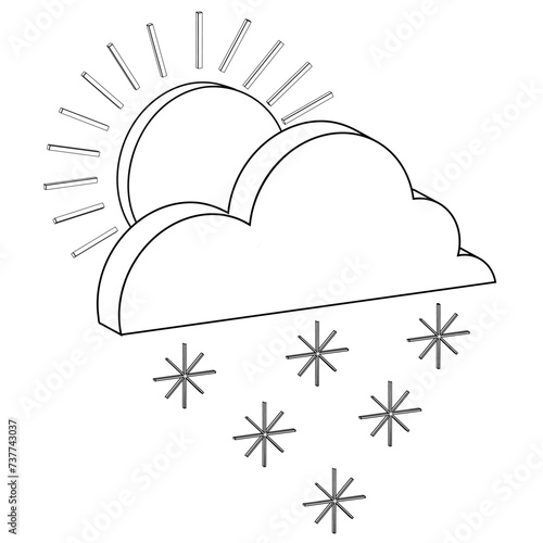 isometric contour icon variable weather with snow