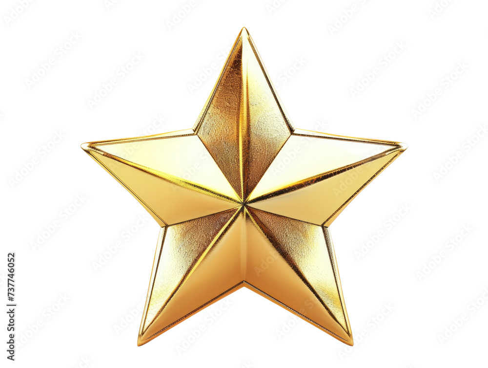 Obraz premium Gold star ioslated on transparent background