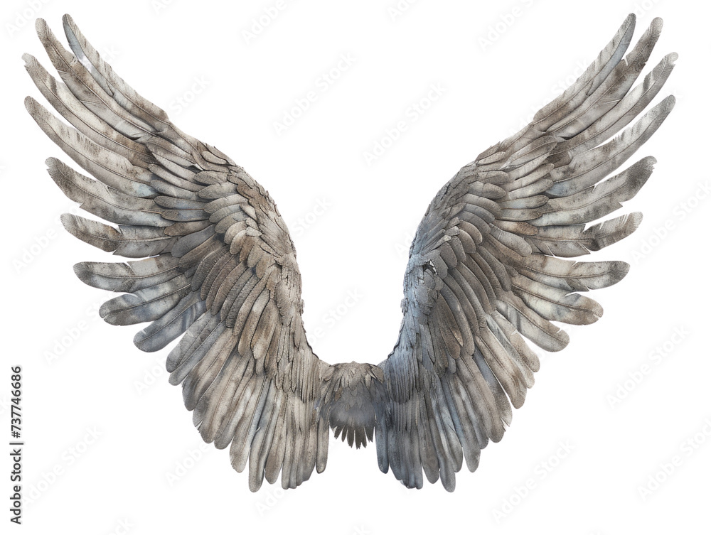 Fototapeta premium Flying wings isolated on transparent background