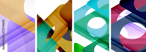 Abstract background set featuring captivating triangles. Harmonious blend of geometry and style, these designs bring modern flair
