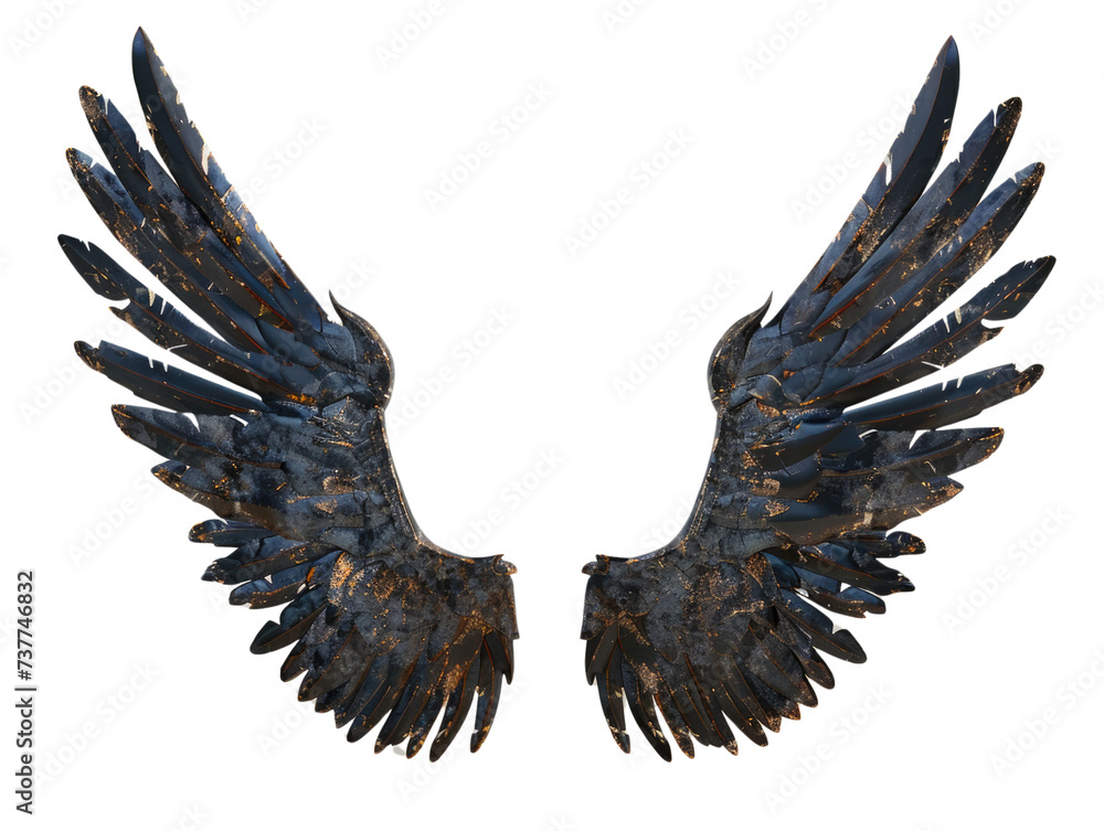 Obraz premium Flying wings isolated on transparent background