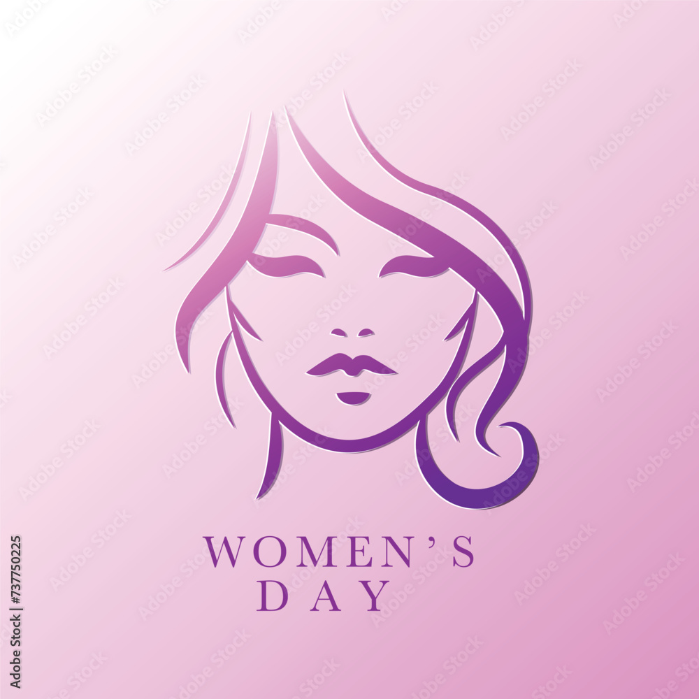 Women's day, Women icon, logo flat design, paintbrush, hand draw vector, minimal line Women's day, Women icon, logo flat design, paintbrush, hand draw vector, minimal line