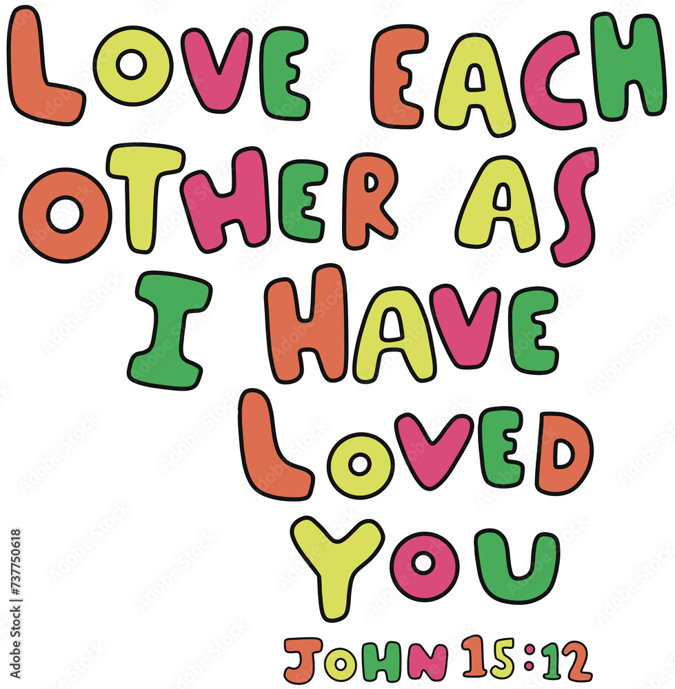 Hand draw font John 15:12 Hand draw font John 15:12