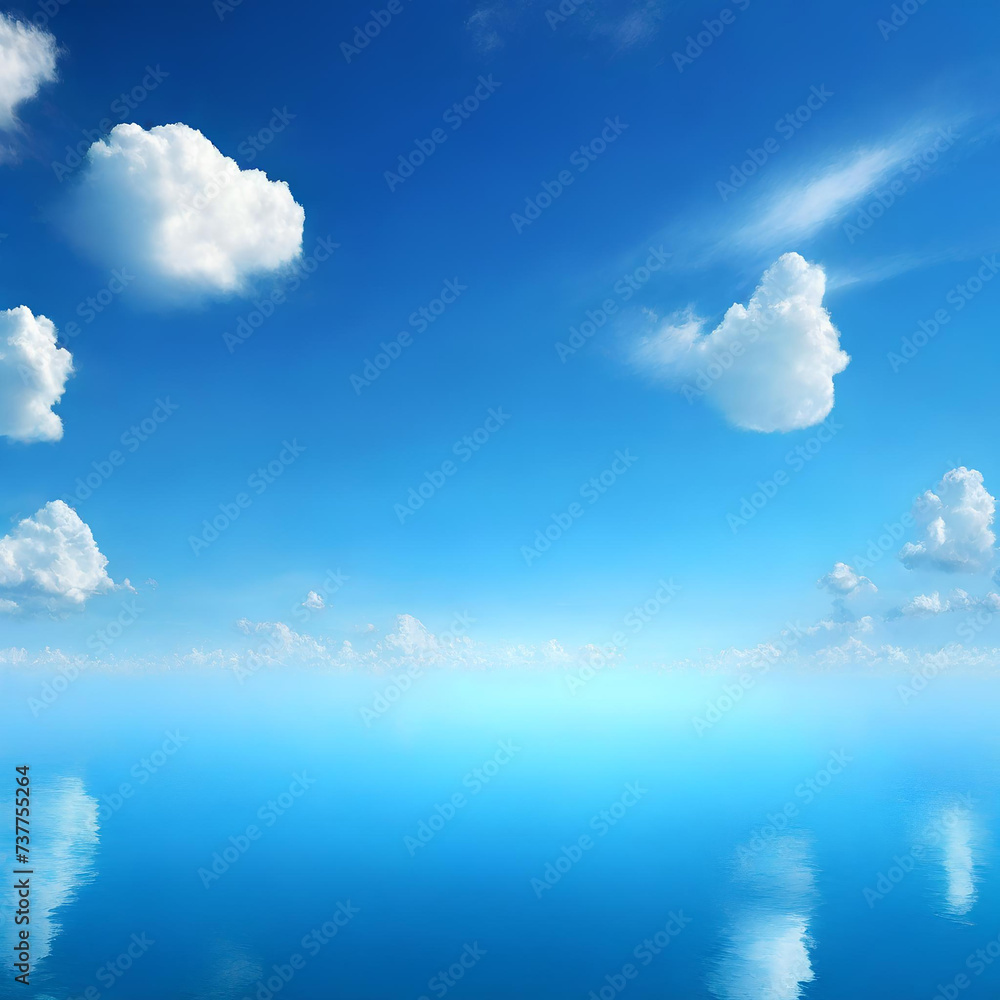 Background. Beautiful view of white clouds in the sky. and clear sea water. Background. Beautiful view of white clouds in the sky. and clear sea water.