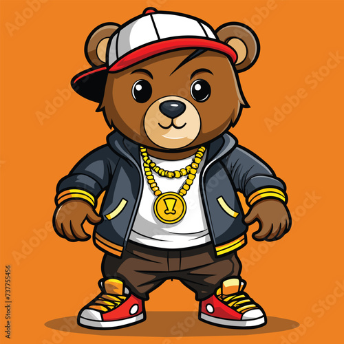 A Stylish Berar Wearing Hip Hop Style vector file 