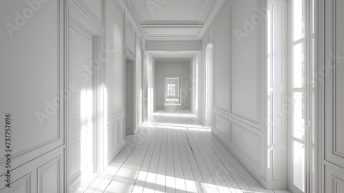 Classic style hallway interior in luxury house   generative ai