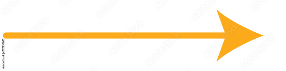 Straight long arrow, right thin line, Orange cursor, horizontal element, thick pointer vector icon isolated on white background. Simple illustration Straight long arrow, right thin line, Orange cursor, horizontal element, thick pointer vector icon isolated on white background. Simple illustration
