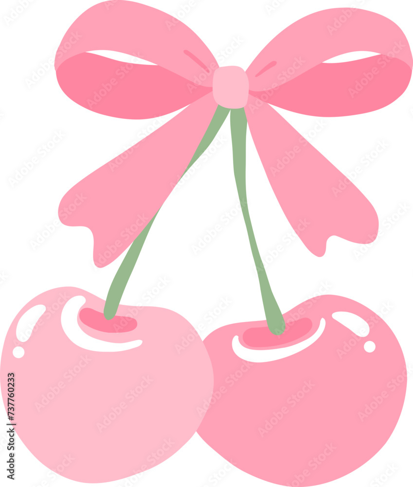 Fototapeta premium Coquette Bow with cherry