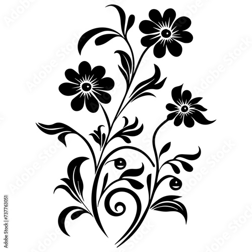 black and white floral background