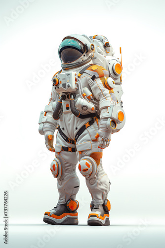 Astronaft In A Space Suit. Illustration On The Theme Of Space And Fantasy, Equipment And Technology.  Generative AI