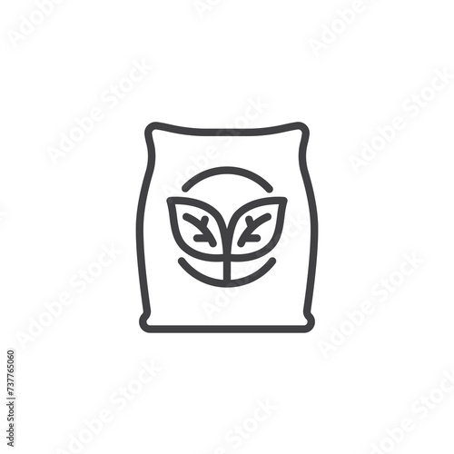 Fertilizer bag line icon