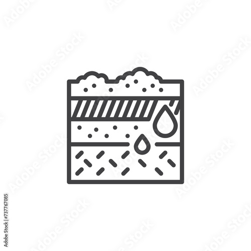 Soil layers line icon