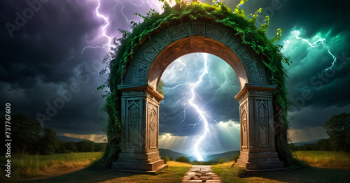 Majestic Arch With Lightning Bolts photo