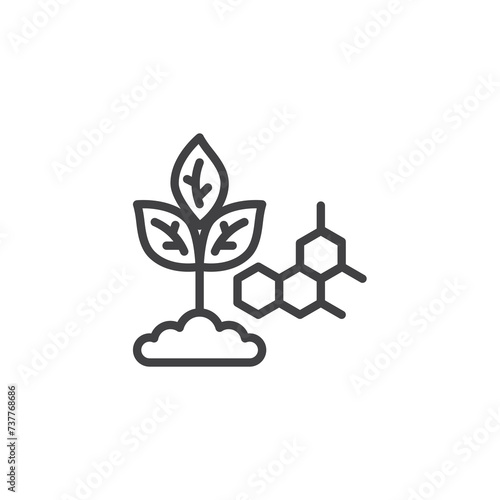 Plant growth hormones line icon