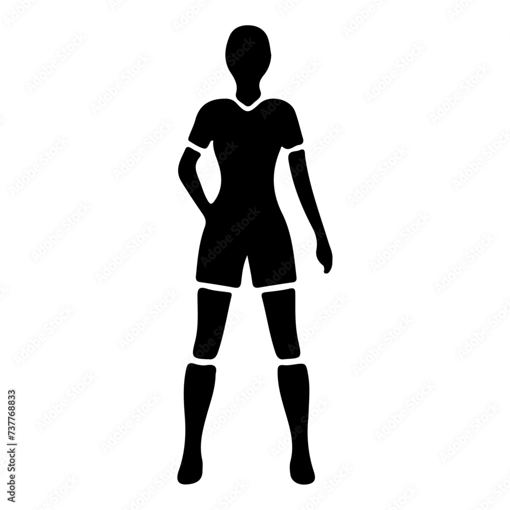 Soccer player pose vector icon in flat style black color silhouette Soccer player pose vector icon in flat style black color silhouette