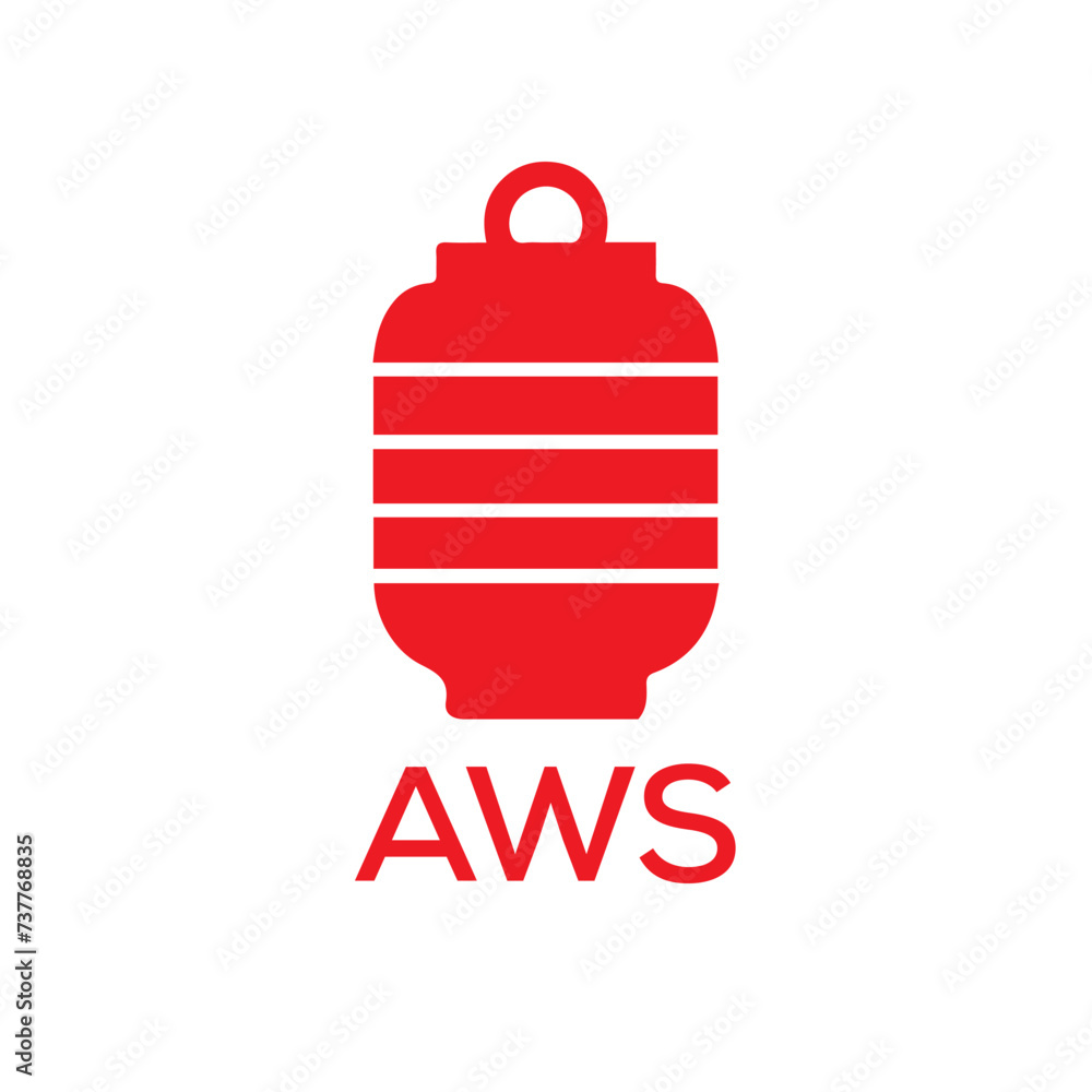 Fototapeta premium AWS Letter logo design template vector. AWS Business abstract connection vector logo. AWS icon circle logotype. 