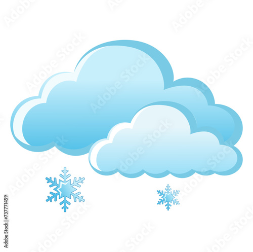 Vector isolated weather app icon with snow cloud. Interface elements in flat design. For web design