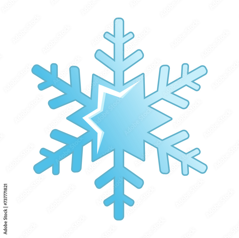 Vector isolated weather app icon with blue snowflake. Interface elements in flat design. For web Vector isolated weather app icon with blue snowflake. Interface elements in flat design. For web