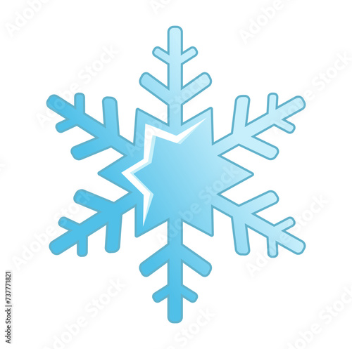 Vector isolated weather app icon with blue snowflake. Interface elements in flat design. For web
