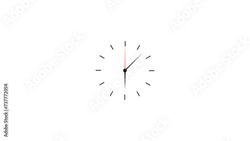 Analogue wall clock vector with hour, minutes, and seconds hands, Analogue clock icon vector illustration