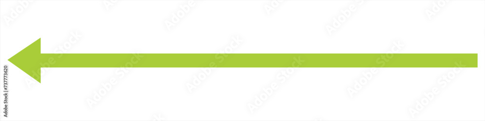 Straight long arrow, left thin line, green cursor, horizontal element, thick pointer vector icon isolated on white background. Simple illustration Straight long arrow, left thin line, green cursor, horizontal element, thick pointer vector icon isolated on white background. Simple illustration
